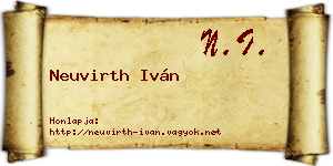 Neuvirth Iván névjegykártya